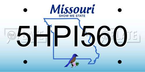 5HPI560 Missouri License Plate