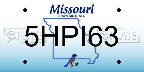 5HPI63 Missouri License Plate