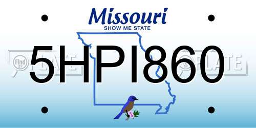 5HPI860 Missouri License Plate