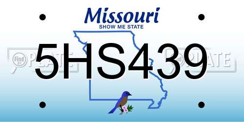 5HS439 Missouri License Plate