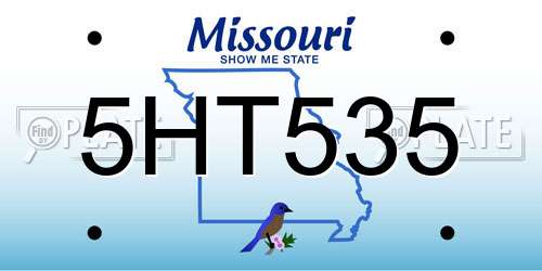 5HT535 Missouri License Plate