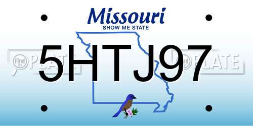 5HTJ97 Missouri License Plate