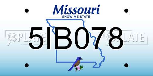 5IB078 Missouri License Plate