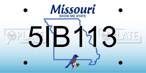 5IB113 Missouri License Plate