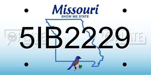 5IB2229 Missouri License Plate
