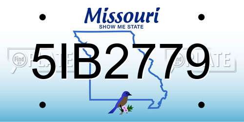 5IB2779 Missouri License Plate
