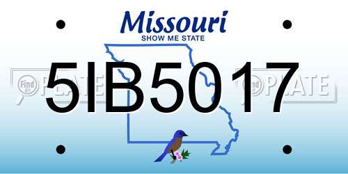 5IB5017 Missouri License Plate