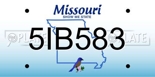 5IB583 Missouri License Plate