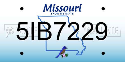 5IB7229 Missouri License Plate