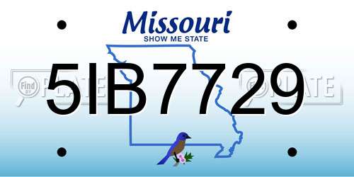 5IB7729 Missouri License Plate