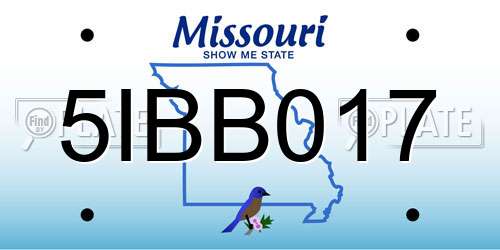 5IBB017 Missouri License Plate