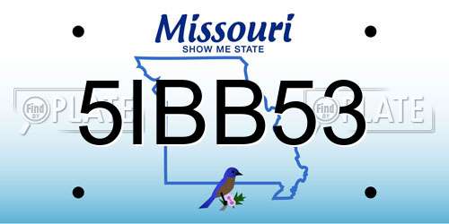 5IBB53 Missouri License Plate