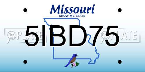5IBD75 Missouri License Plate