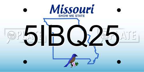 5IBQ25 Missouri License Plate
