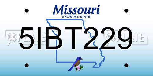 5IBT229 Missouri License Plate