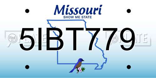 5IBT779 Missouri License Plate
