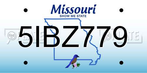 5IBZ779 Missouri License Plate