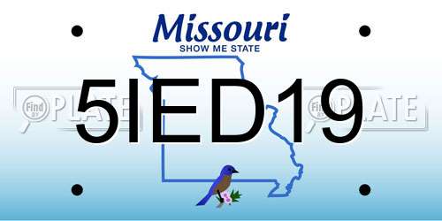 5IED19 Missouri License Plate