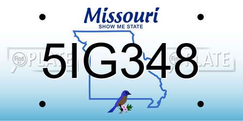 5IG348 Missouri License Plate