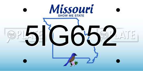 5IG652 Missouri License Plate
