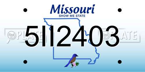 5II2403 Missouri License Plate