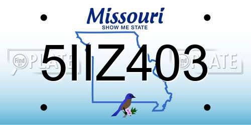 5IIZ403 Missouri License Plate