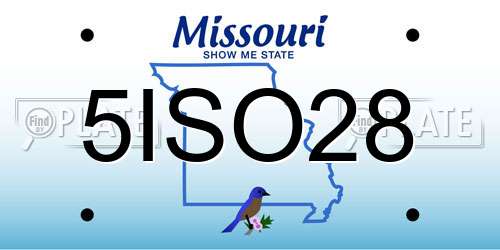 5ISO28 Missouri License Plate