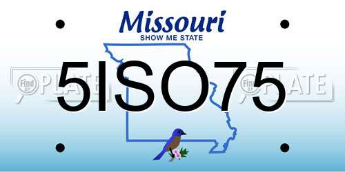 5ISO75 Missouri License Plate
