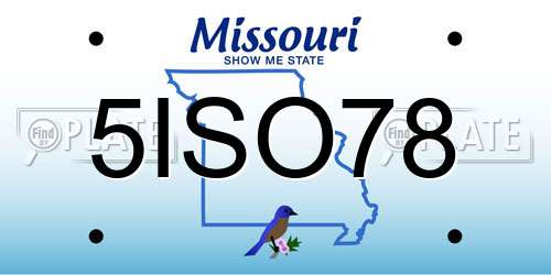 5ISO78 Missouri License Plate