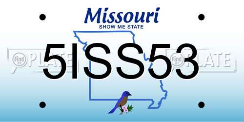 5ISS53 Missouri License Plate