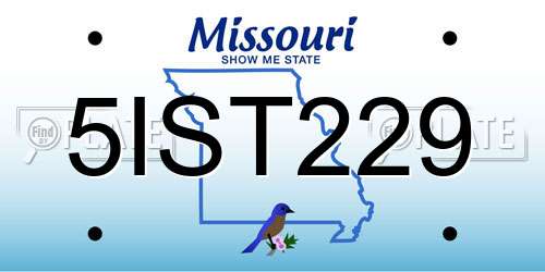 5IST229 Missouri License Plate