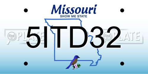 5ITD32 Missouri License Plate