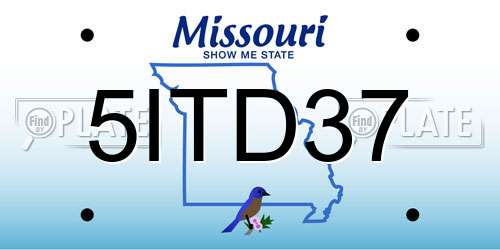 5ITD37 Missouri License Plate