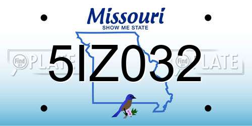 5IZ032 Missouri License Plate