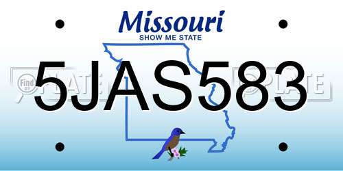 5JAS583 Missouri License Plate