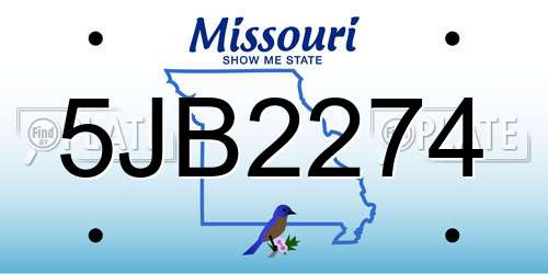 5JB2274 Missouri License Plate