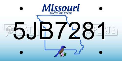5JB7281 Missouri License Plate