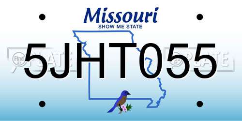 5JHT055 Missouri License Plate
