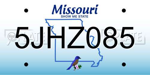 5JHZ085 Missouri License Plate