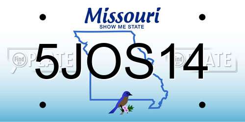 5JOS14 Missouri License Plate