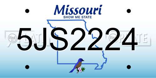 5JS2224 Missouri License Plate