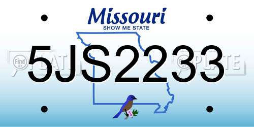 5JS2233 Missouri License Plate