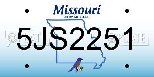 5JS2251 Missouri License Plate