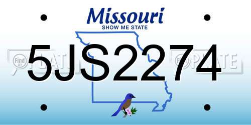 5JS2274 Missouri License Plate