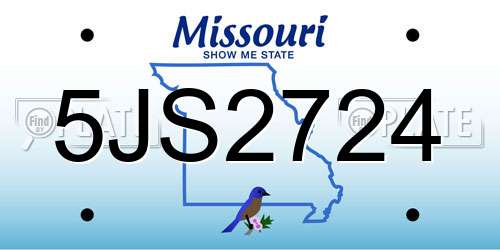 5JS2724 Missouri License Plate