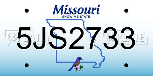 5JS2733 Missouri License Plate