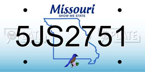 5JS2751 Missouri License Plate