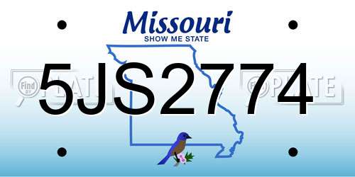 5JS2774 Missouri License Plate