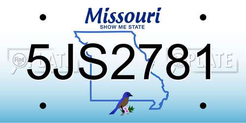 5JS2781 Missouri License Plate
