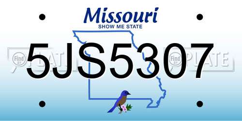 5JS5307 Missouri License Plate